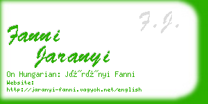 fanni jaranyi business card